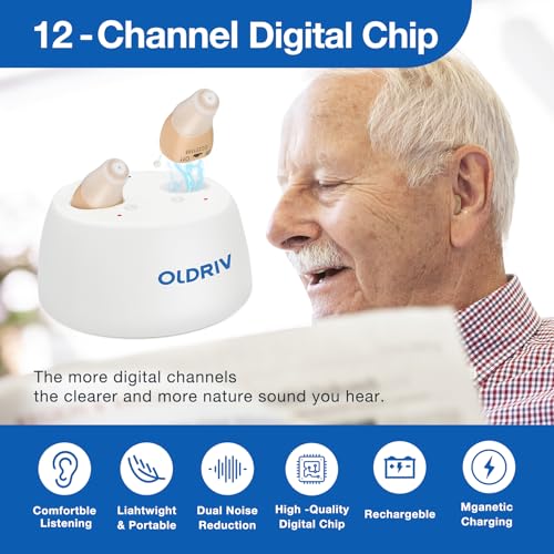 Hearing Aids for Seniors  Completely in Canal  CIC  Hearing Aids for Adults Rechargeable OTC Digital Hearing Aids with Noise Cancelling  Beige 1 Pairs