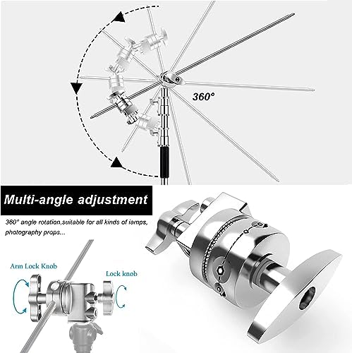 Heavy Duty C Stand 10 8ft/330cm with Boom Arm 100  Stainless Steel Photography C Stand Sturdy C Stand with Carry Bag Sandbag 3 Clip 2 Grip Head for Photography Studio Video Monolight Softbox Shooting
