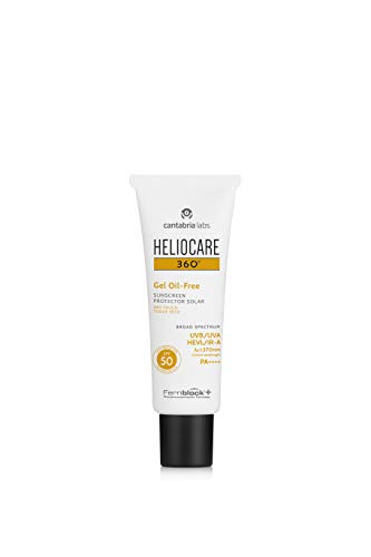 Heliocare 360 Oil Free Gel SPF 50 50ml / Gel Sunscreen For Face/Daily UVA UVB Visible light Infrared A Anti Ageing Sun Protection/Combination Oily and Normal Skin/Matte Finish