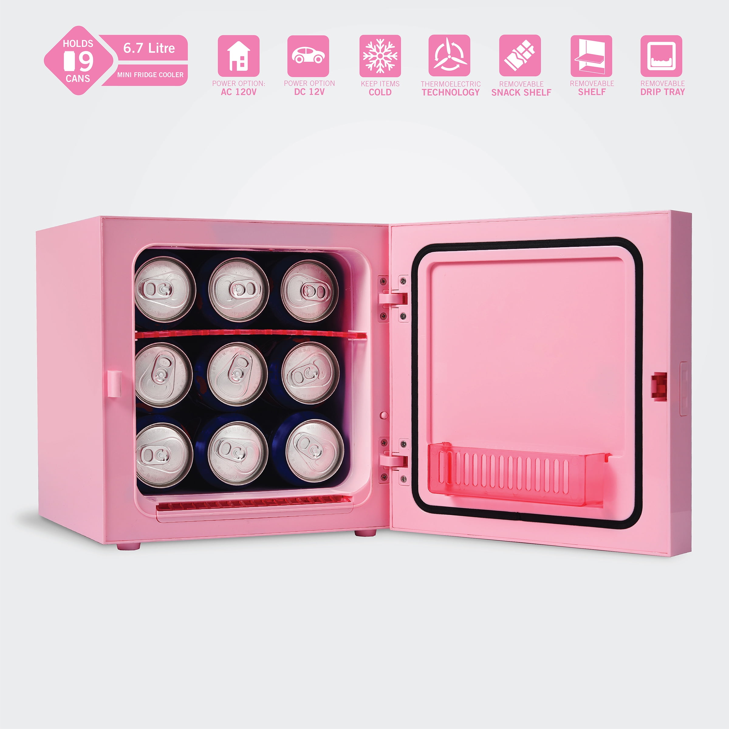 Hello Kitty Pink Cooler Mini Fridge 6 7L Single Door 9 Can ACDC