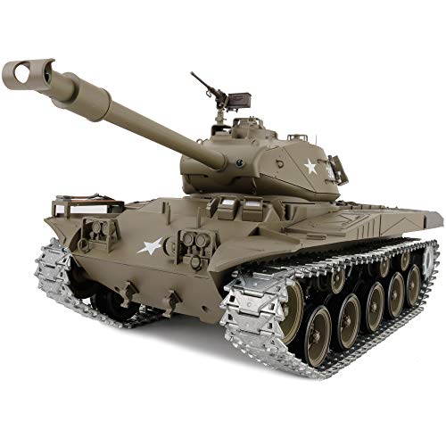 HengLong Modified Edition 1/16 2 4ghz Remote Control US M41A3 Walker Bulldog Tank Model 360 Degree Rotating Turret  Steel Gear Gearbox  3800mah Battery  Metal Tracks &Sprocket Wheel
