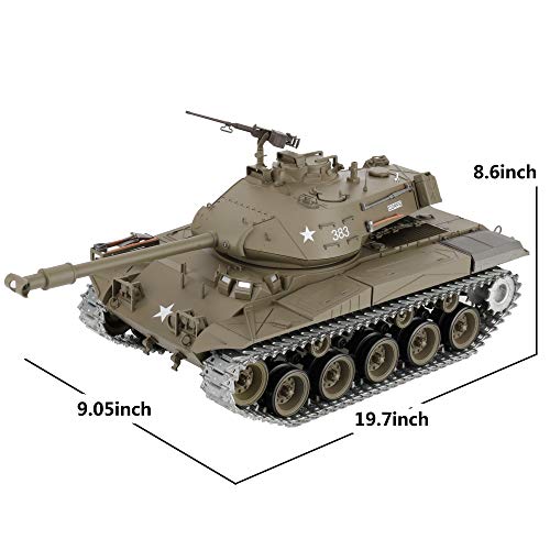 HengLong Modified Edition 1/16 2 4ghz Remote Control US M41A3 Walker Bulldog Tank Model 360 Degree Rotating Turret  Steel Gear Gearbox  3800mah Battery  Metal Tracks &Sprocket Wheel