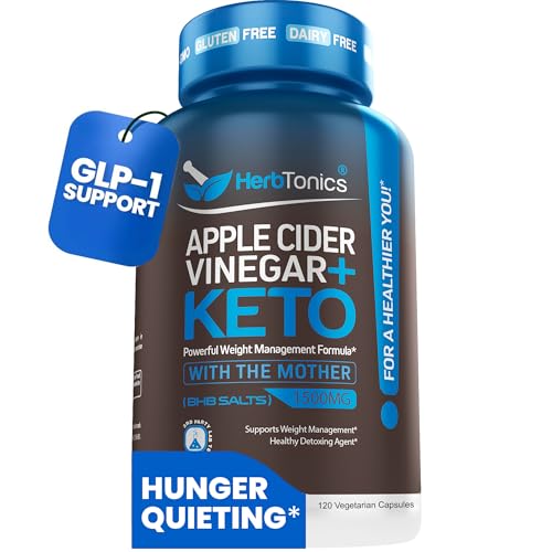 5 potentes cápsulas de vinagre de sidra de manzana con madre y sales BHB píldoras de dieta Keto con aceite MCT, quemador de grasa y suplemento de pérdida de peso para mujeres y hombres con supresión del apetito ACV desintoxicación