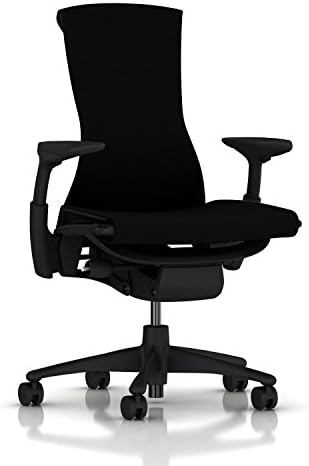 Herman Miller Embody Ergonomic Office Chair   Fully Adjustable Arms and Carpet Casters   Black Rhythm