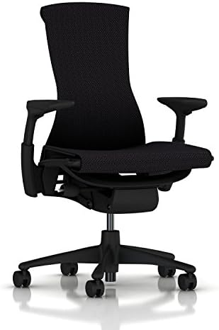 Herman Miller Embody Ergonomic Office Chair   Fully Adjustable Arms and Carpet Casters   Black Rhythm