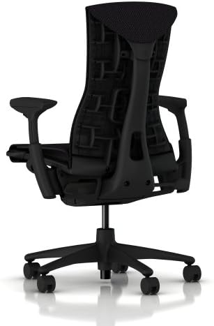 Herman Miller Embody Ergonomic Office Chair   Fully Adjustable Arms and Carpet Casters   Black Rhythm