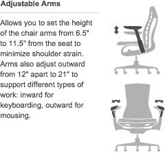 Herman Miller Embody Ergonomic Office Chair   Fully Adjustable Arms and Carpet Casters   Black Rhythm