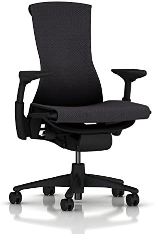 Herman Miller Embody Ergonomic Office Chair   Fully Adjustable Arms and Carpet Casters   Black Rhythm