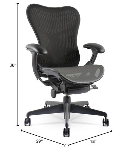 Herman Miller Mirra 2 Chair   Fully Adjustable Arm Seat Depth Tilt Tension Control Mesh Backrest Lumbar Support   Repackaged Home Office Desk Chair