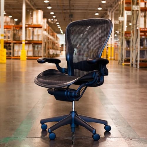 Herman Miller Office Chair Size B   Fully Adjustable with All Features Included  Quick and Easy Assembly  Renewed  10 Year Warranty  Hardwood Floor Roller Blade Style Wheels Included