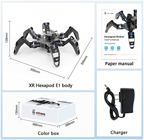Hexapod Robot Kit for ESP32  STEM Walking Crawling Spider Robot  Supports Arduino C Programming  App RC  Video Transmission  18DOF Aluminum Alloy Frame Kit with Tutorial