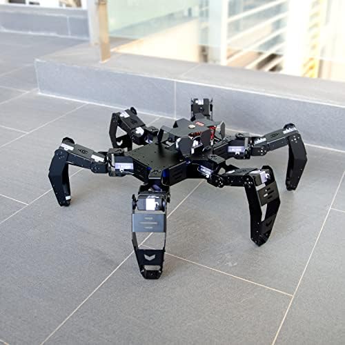 Hexapod Robot Kit for ESP32  STEM Walking Crawling Spider Robot  Supports Arduino C Programming  App RC  Video Transmission  18DOF Aluminum Alloy Frame Kit with Tutorial