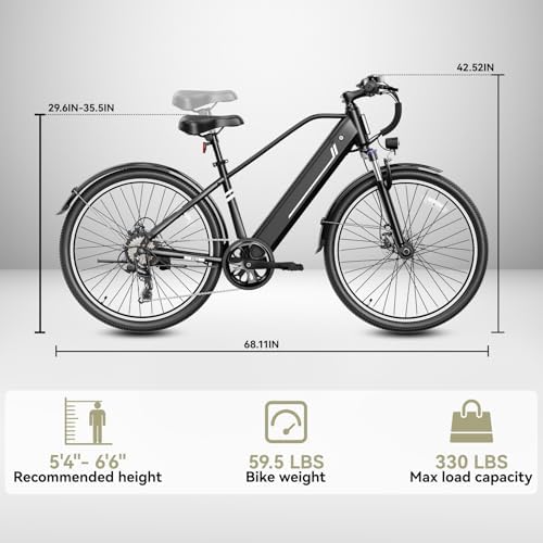 Heybike Electric Bikes for Adults  26 Ebikes for Men  Peak 1200W Adults Electric Bicycle with Removable Battery  Front Suspension