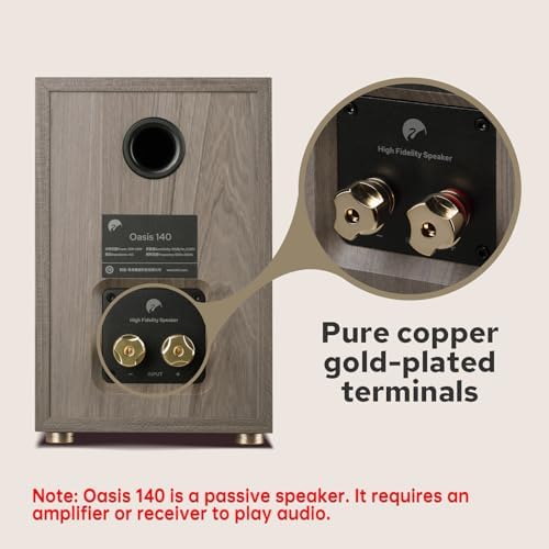 HiVi Swans Oasis 140 Passive Speakers  2 Way HiFi Bookshelf Speakers for TV Desktop Stereo or Home Theater Surround Sound   Needs Amplifier or Receiver to Operate