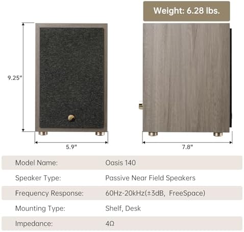 HiVi Swans Oasis 140 Passive Speakers  2 Way HiFi Bookshelf Speakers for TV Desktop Stereo or Home Theater Surround Sound   Needs Amplifier or Receiver to Operate