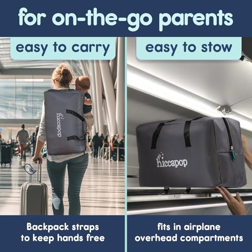 Hiccapop TravelPod Portable Crib for Baby  Lightweight  Foldable Travel Crib for Baby and Toddlers with Zippered Door  Waterproof Base & Carry Bag
