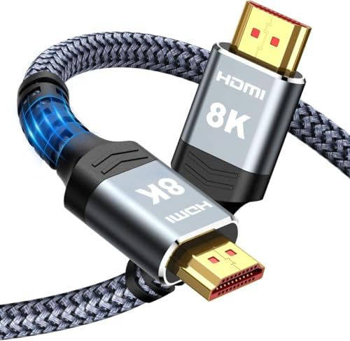Highwings 8K 10K 4K HDMI Cable 48Gbps 6 6FT/2M  Certified Ultra High Speed HDMI Cable Braided Cord 4K 120Hz 8K 60Hz  DTS X  HDCP 2 2 & 2 3  HDR 10 Compatible with Roku TV/PS5/HDTV/Blu ray