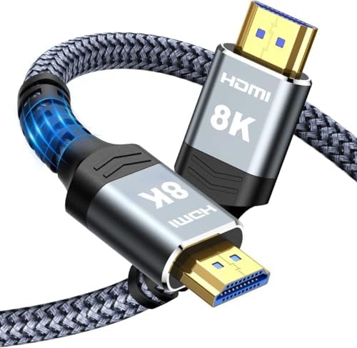 Highwings 8K 10K 4K HDMI Cable 48Gbps 6 6FT/2M  Certified Ultra High Speed HDMI Cable Braided Cord 4K 120Hz 8K 60Hz  DTS X  HDCP 2 2 & 2 3  HDR 10 Compatible with Roku TV/PS5/HDTV/Blu ray