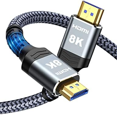 Highwings 8K 10K 4K HDMI Cable 48Gbps 6 6FT/2M  Certified Ultra High Speed HDMI Cable Braided Cord 4K 120Hz 8K 60Hz  DTS X  HDCP 2 2 & 2 3  HDR 10 Compatible with Roku TV/PS5/HDTV/Blu ray