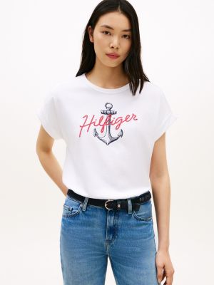 Talla M  - Hilfiger Anchor Logo Dolman T Shirt