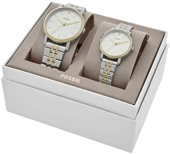 His and Her Lux Luther Three Hand Two Tone Stainless Steel Watch Gift Set