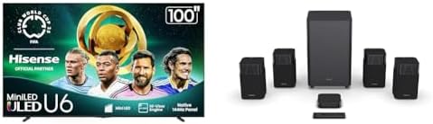 Hisense 100 Class U6 Series Mini LED 4K UHD Smart Fire TV  100U65QF  2025 Model    QLED  Native 144Hz  HDR10   Dolby Vision IQ  Dolby Atmos  Game Mode Pro  ALLM  Alexa Built in  Black