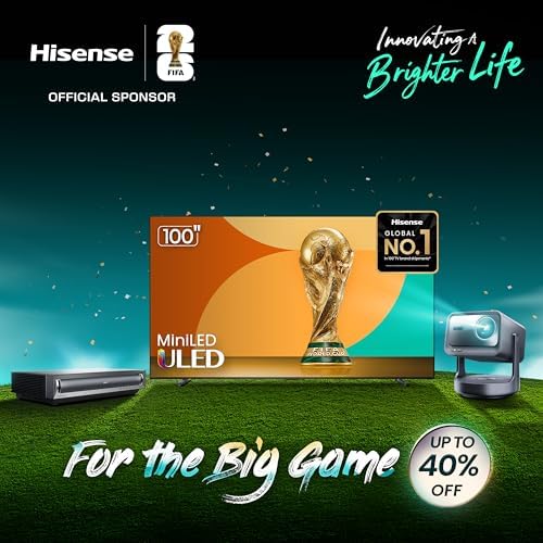 Hisense 100 Class U8 Mini LED ULED 4K UHD Google Smart TV  100U8QG  2025 Model    QLED  Native 165Hz  VRR 288  Up to 5000 Nits  HDR10   Dolby Vision IQ   Atmos  IMAX Enhanced  4 1 2 Ch Surround