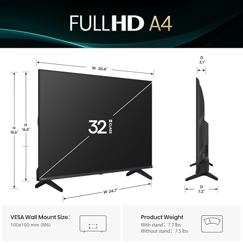 Hisense 32 Inch Class A4 Series FHD 1080p Smart Fire TV  32A4NF  2025 Model    DTS Virtual  X  Slim Bezel Design  Alexa Built in