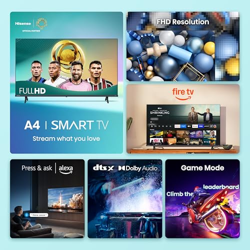 Hisense 32 Inch Class A4 Series FHD 1080p Smart Fire TV  32A4NF  2025 Model    DTS Virtual  X  Slim Bezel Design  Alexa Built in