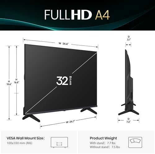 Hisense 32 Inch Class A4 Series FHD 1080p Smart Fire TV  32A4NF  2025 Model    DTS Virtual  X  Slim Bezel Design  Alexa Built in