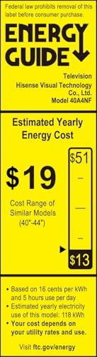 Hisense 40 Inch Class A4 Series FHD 1080p Smart Fire TV  40A4NF  2025 Model    DTS Virtual  X  Slim Bezel Design  Alexa Built in  Streaming TV  Black