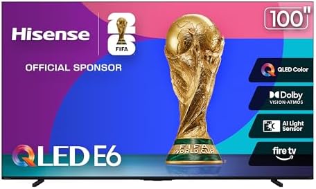 Hisense 55 E6 Cinema Series QLED 4K UHD Smart Fire TV  55E6QF  2025 Model    QLED  AI Light Sensor  Dolby Vision   Atmos  Voice Remote with Alexa  Motion Rate 120  HDR 10  Adaptive  Game Mode Plus