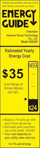 Hisense 55 E6 Cinema Series QLED 4K UHD Smart Fire TV  55E6QF  2025 Model    QLED  AI Light Sensor  Dolby Vision   Atmos  Voice Remote with Alexa  Motion Rate 120  HDR 10  Adaptive  Game Mode Plus