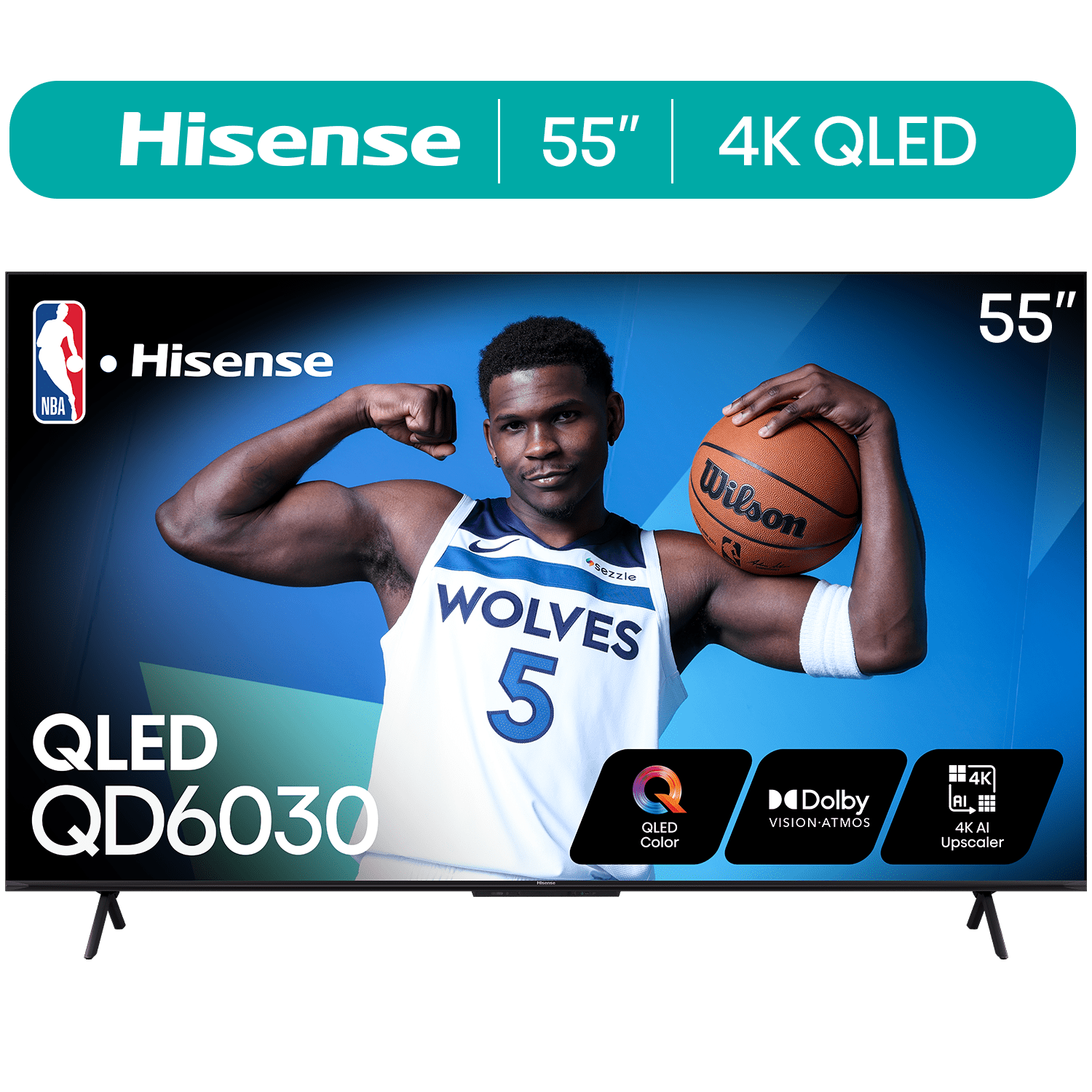 Hisense 55 Inch Class QD6030G Series QLED Google Smart TV  55QD6030G  2025 Model    QLED  Dolby Vision  Dolby Atmos  Motion Rate 120  HDR 10   Game Mode Plus