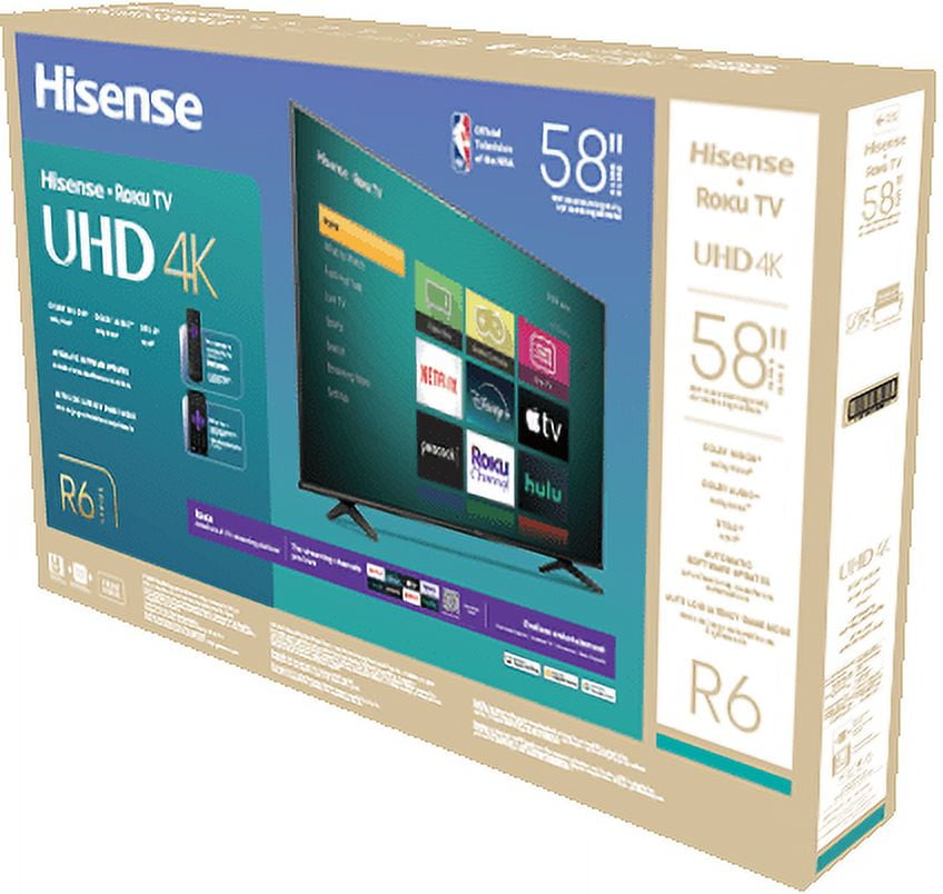 Hisense 58" Class 4K UHD LED LCD Roku Smart TV HDR R6 Series 58R6E3
