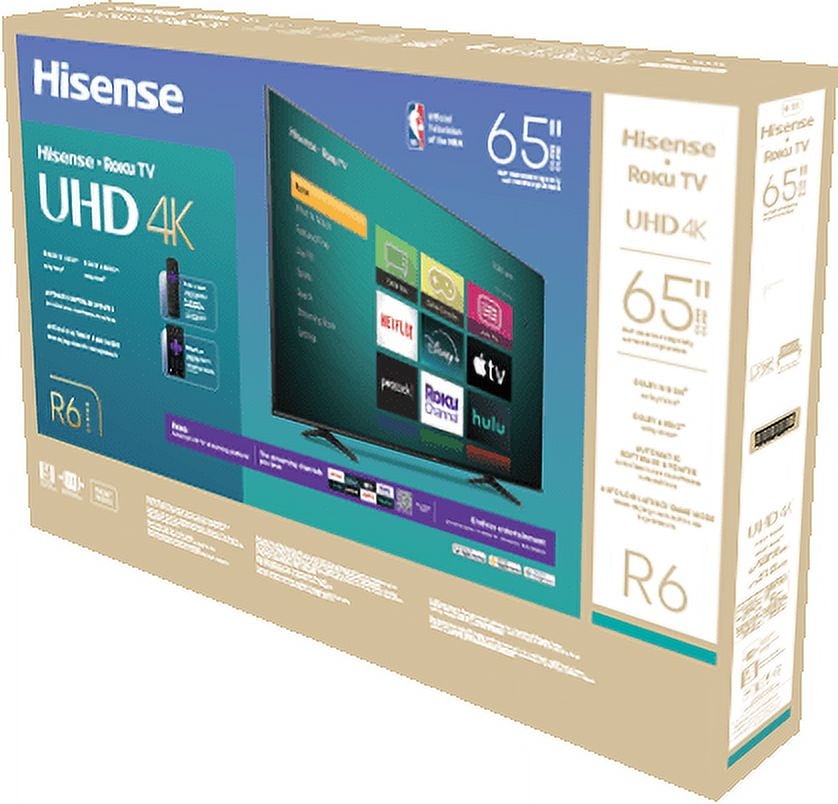 Hisense 65" Clase 4K UHD LCD Roku Smart TV HDR R6 Serie 65R6E4