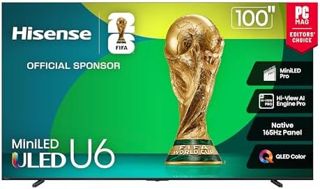 Hisense 65 Class U6 Series Mini LED 4K UHD Smart Fire TV  65U65QF  2025 Model    QLED  Native 144Hz  HDR10   Dolby Vision IQ  Dolby Atmos  Game Mode Pro  ALLM  Alexa Built in  Black