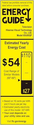 Hisense 65 Class U6 Series Mini LED 4K UHD Smart Fire TV  65U65QF  2025 Model    QLED  Native 144Hz  HDR10   Dolby Vision IQ  Dolby Atmos  Game Mode Pro  ALLM  Alexa Built in  Black