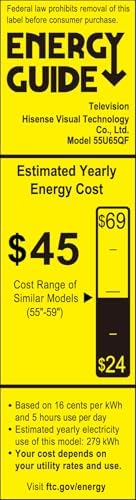 Hisense 65 Class U6 Series Mini LED 4K UHD Smart Fire TV  65U65QF  2025 Model    QLED  Native 144Hz  HDR10   Dolby Vision IQ  Dolby Atmos  Game Mode Pro  ALLM  Alexa Built in  Black