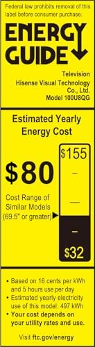 Hisense 65 Class U8 Mini LED ULED 4K UHD Google Smart TV  65U8QG  2025 Model    QLED  Native 165Hz  VRR 288  Up to LD5600  5000 Nits  HDR10   Dolby Vision IQ   Atmos  IMAX Enhanced  4 1 2 Ch Audio