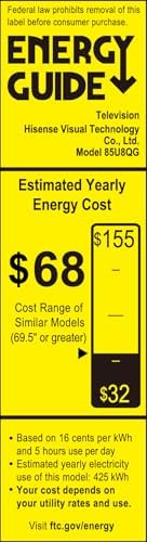 Hisense 65 Class U8 Mini LED ULED 4K UHD Google Smart TV  65U8QG  2025 Model    QLED  Native 165Hz  VRR 288  Up to LD5600  5000 Nits  HDR10   Dolby Vision IQ   Atmos  IMAX Enhanced  4 1 2 Ch Audio