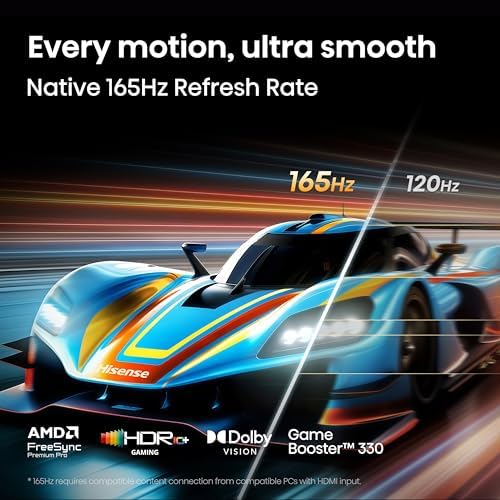 Hisense 65 U7 Mini LED ULED 4K UHD Best Premium Gaming Smart Google TV  65U7SG  2026 NEW    Hi QLED  Native 165Hz  VRR 330  HDR10   Dolby Vision IQ   Atmos  IMAX Enhanced  Anti Reflection  2 1 2 Ch
