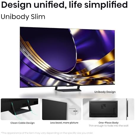 Hisense 65 U7 Mini LED ULED 4K UHD Best Premium Gaming Smart Google TV  65U7SG  2026 NEW    Hi QLED  Native 165Hz  VRR 330  HDR10   Dolby Vision IQ   Atmos  IMAX Enhanced  Anti Reflection  2 1 2 Ch