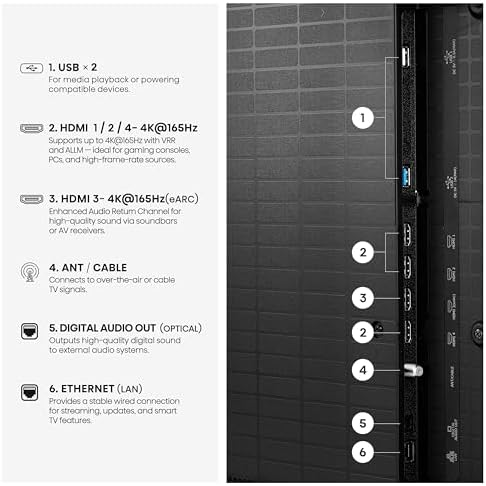 Hisense 65 U7 Mini LED ULED 4K UHD Best Premium Gaming Smart Google TV  65U7SG  2026 NEW    Hi QLED  Native 165Hz  VRR 330  HDR10   Dolby Vision IQ   Atmos  IMAX Enhanced  Anti Reflection  2 1 2 Ch