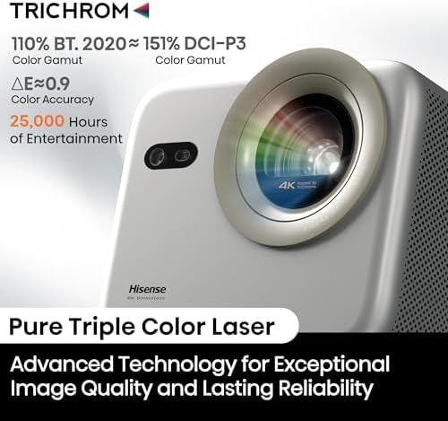 Hisense M2 Pro  Triple Laser Smart Portable Lifestyle Projector  4K UHD  65    200   1 300 Lumens  Dolby Vision Optical Zoom  Intelligent Screen Adjustments  Vidaa OS  Netflix Included  2025 Model 
