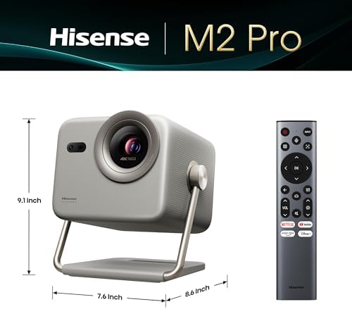 Hisense M2 Pro  Triple Laser Smart Portable Lifestyle Projector  4K UHD  65    200   1 300 Lumens  Dolby Vision Optical Zoom  Intelligent Screen Adjustments  Vidaa OS  Netflix Included  2025 Model 