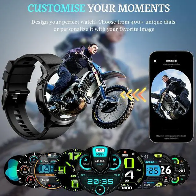 Hitoor Smart Watch for Men  Bluetooth Call  Military Smartwatch Waterproof Fitness Sleep Tracker Watch with/Heart Rate/Blood Pressure Monitor/110 Sports Modes  Smart Watch for IOS Android Phones