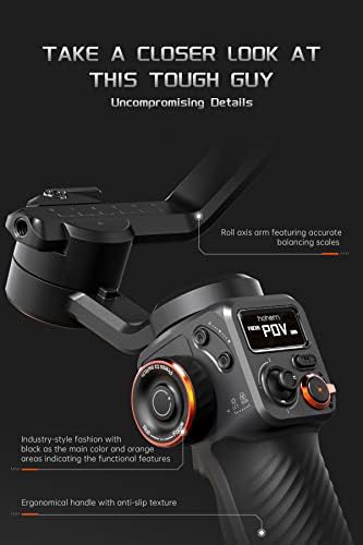 Hohem iSteady M6 Gimbal Stabilizer for Smartphone  3 Axis Cell Phone Stabilizer Built in OLED Display 400g Payload Reverse Charging Android and iPhone Gimbal with Inception Motion Timelapse