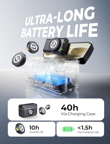 Hollyland Lark M2 Wireless Microphone for iPhone15/16/17&Android  USB C Mini Lapel Microphone Wireless  1000ft Range  Hi Fi Audio  Noise Cancellation  30H Battery for Video Recording  Streaming