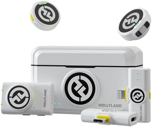 Hollyland Lark M2 Wireless Microphone for iPhone15/16/17&Android  USB C Mini Lapel Microphone Wireless  1000ft Range  Hi Fi Audio  Noise Cancellation  30H Battery for Video Recording  Streaming